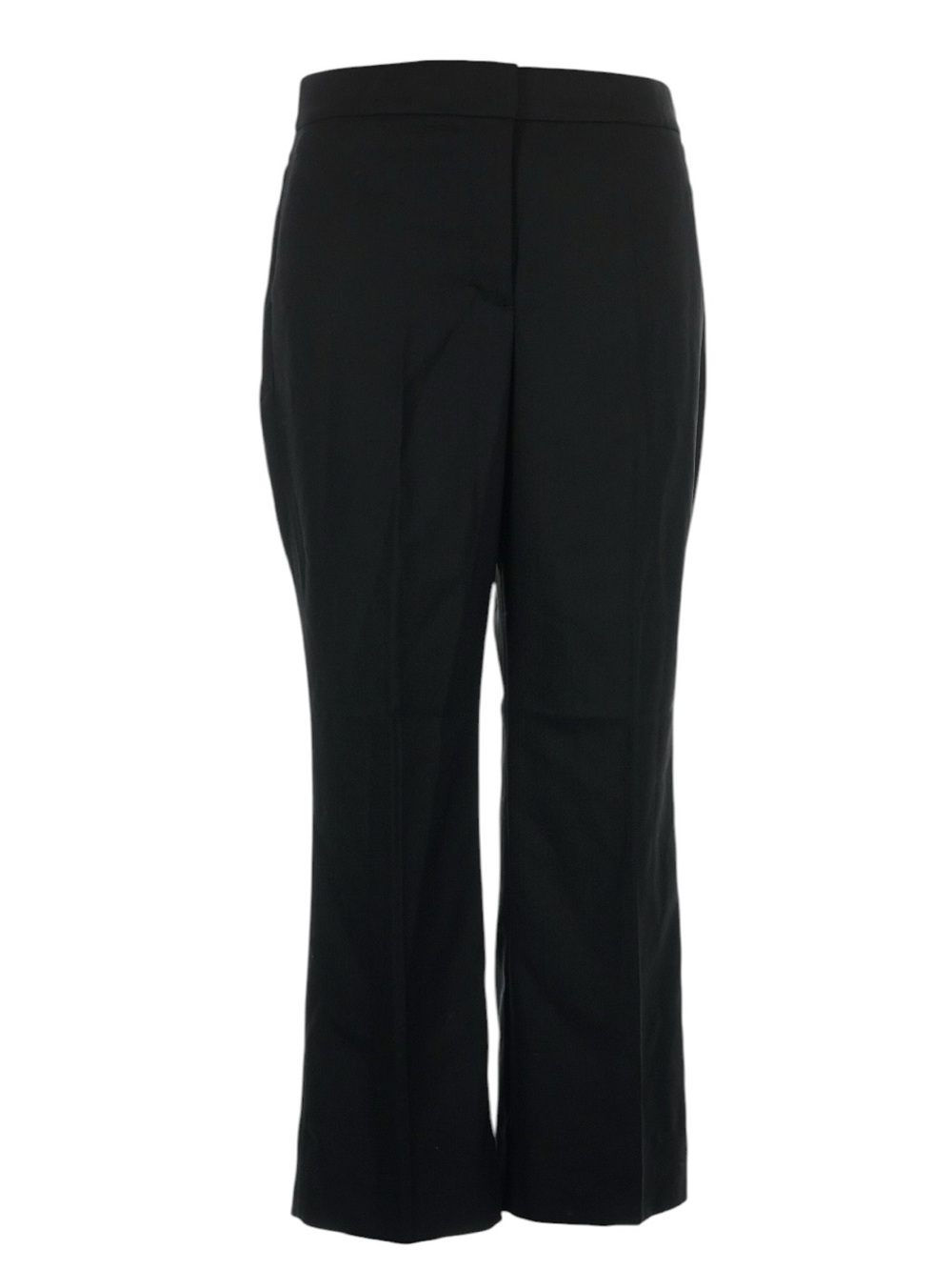 J. Crew Willa Cropped Flare Pant in Italian City Wool Blend 14 Black Work NWT